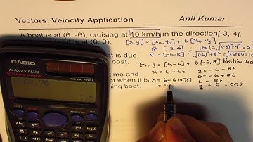 Shortest distance between boat and a point Vector Velocity Application