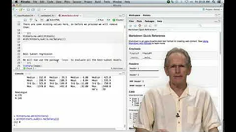 Statistical Learning: 6.R.1 Markdown in RStudio and Best Subset Regression