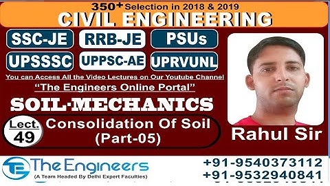 Lecture No - 49 Soil Mechanics Topic - Objective Questions of  Consolidation Of Soil ( Part - 05 )