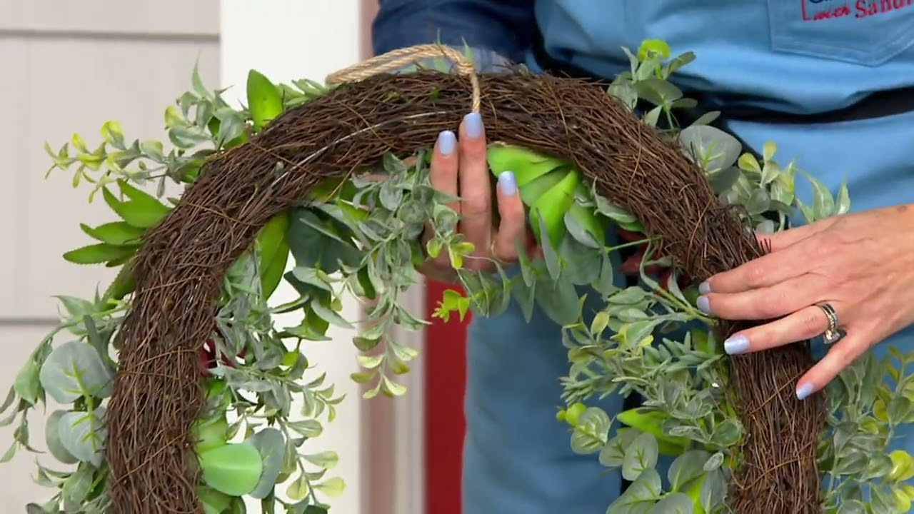 Barbara King 22" Faux Succulent Indoor/Outdoor Wreath on QVC