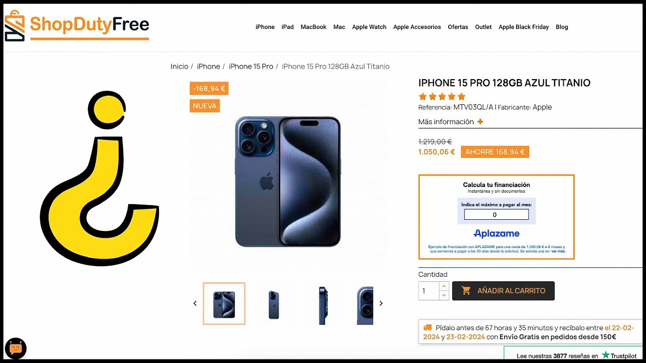 🆕 iPhone 15 Plus 256GB Azul 💰 ¡Compra en ShopDutyFree!🚀