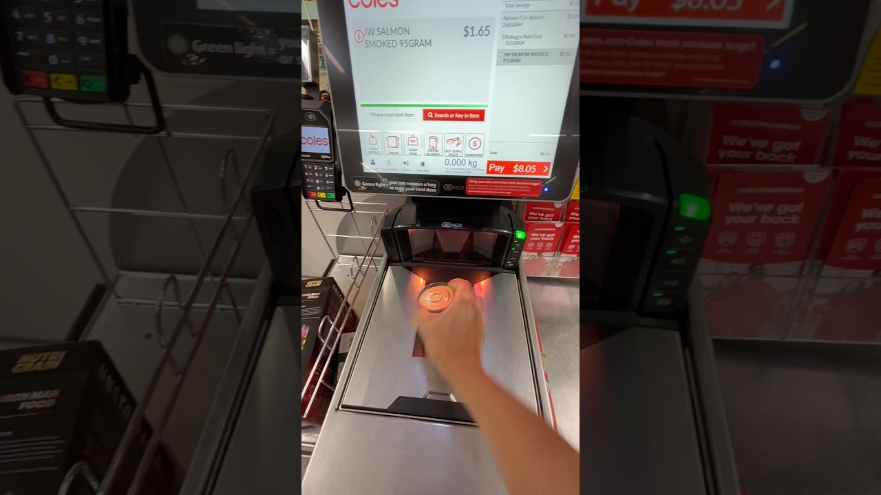 Cole&rsquo;s self-checkout allows multi scan. #hacks #groceries #selfcheckout