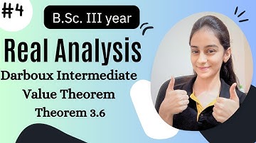 Darboux Intermediate value theorem | Real Analysis | Bsc 3rd year📝