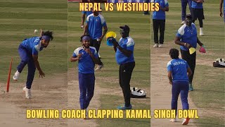 Nepal Cricket Team Training for T20 Series with West Indies|Roderick O Estwick Guiding Nepali bowler