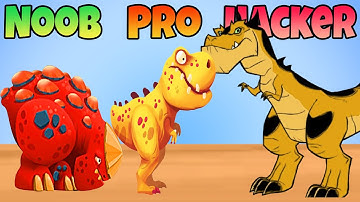 Noob vs Pro vs Hacker ⚔️🔥 – Dino Bash Survival Clash