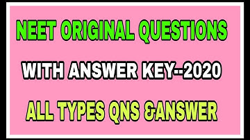 NEET ORIGINAL QUESTION PAPER--2020// WITH PDF LINK