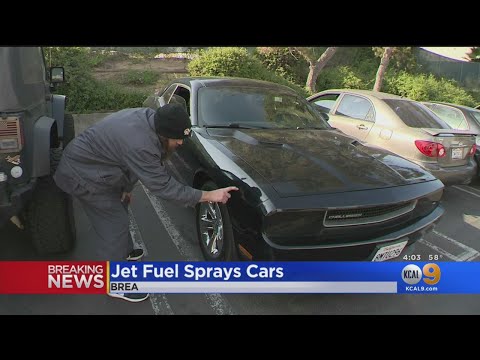 Dumped Jet Fuel Sprays Cars In Brea
