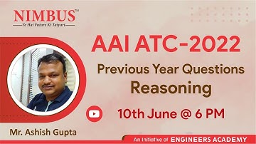 AAI ATC-2022 | Junior Executive  Previous Year Question | Reasoning | Live Session