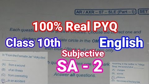 10th class SA-2 SL-ENGLISH Real Question Paper 2023 || Class 10 SA2 SLE Real Question Paper 2023