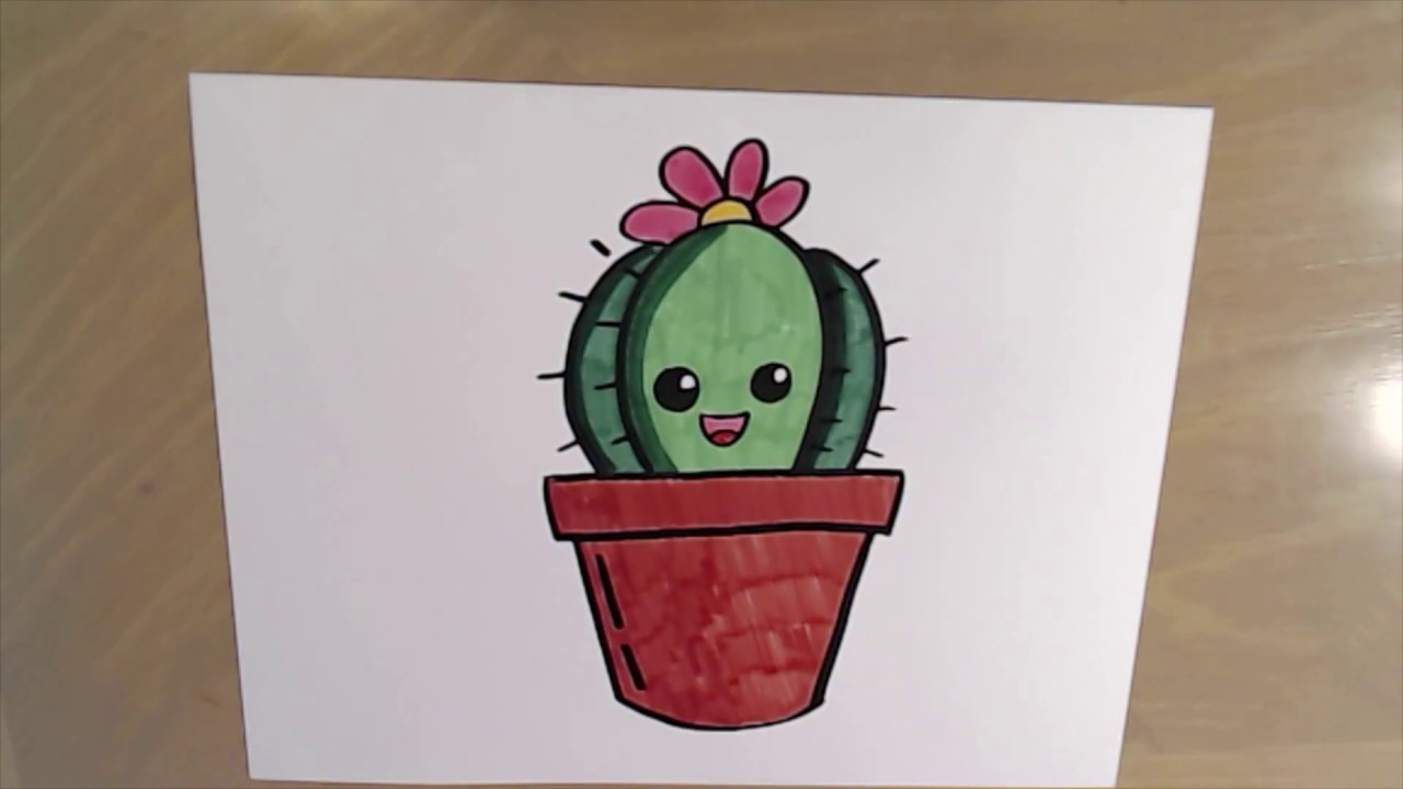 How to Draw a Cute Cactus - YouTube