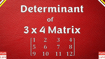 Determinant of Non-Square Matrix of Order 3 x 4