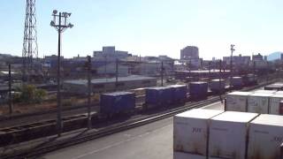 EF200-6号機[吹]牽引951レ 静岡貨物駅発車&700系通過