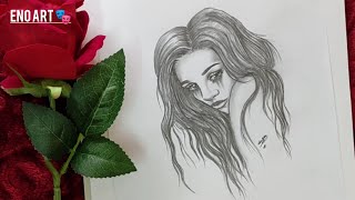 رسم فتاة حزينة || رسم تعبيرى سهل || Easy expressive drawing