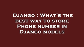 Django : What