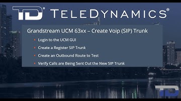 GrandstreamUCM63xx - #11 Create SIP Trunk