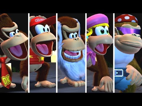 Donkey Kong Country Tropical Freeze - All Kongs Reaction to All Bosses