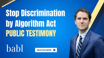 Testimony: Stop Discrimination by Algorithm Act of 2021