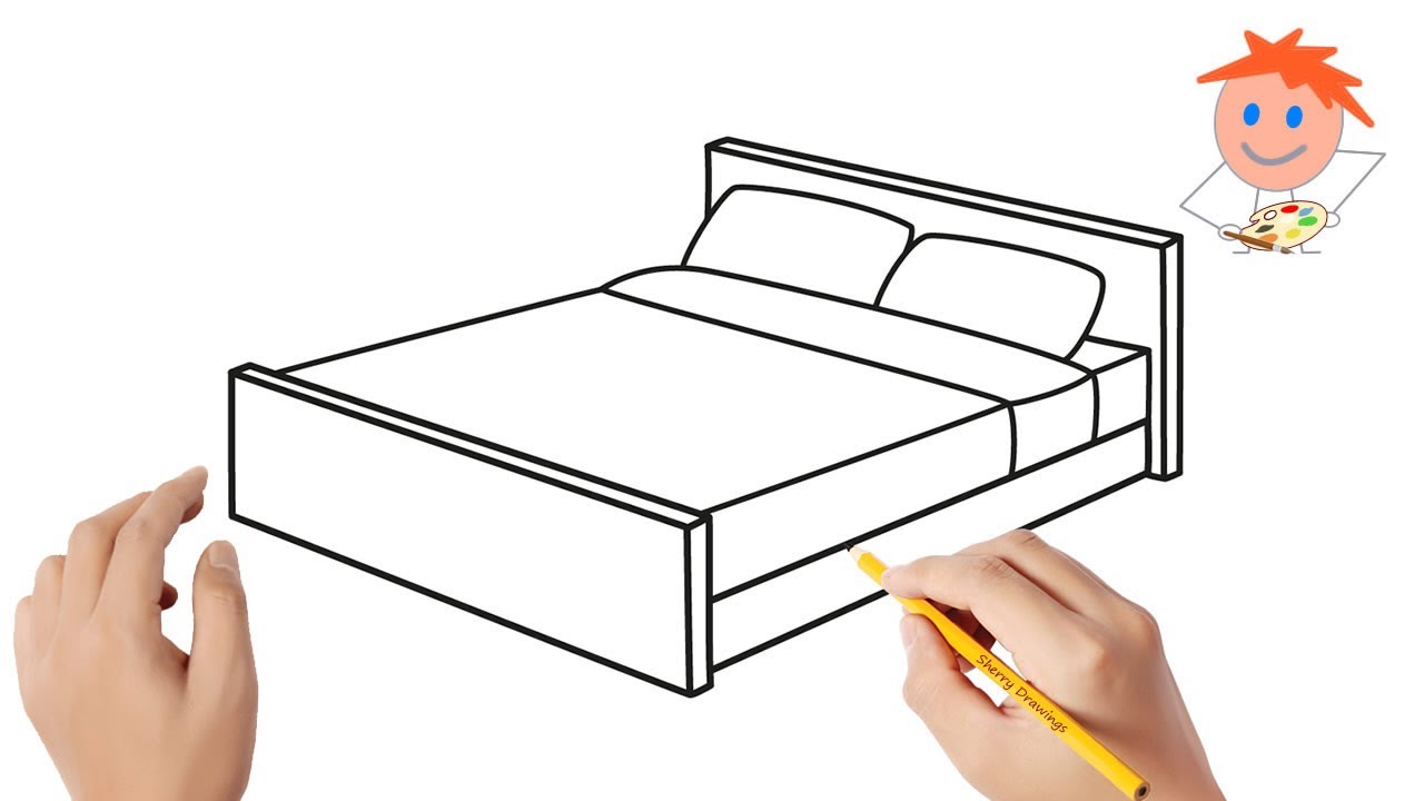 How To Draw A Bed Easy Drawings Youtube