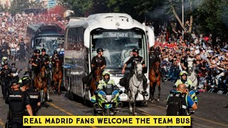 😍 Amazing Scenes As Real Madrid Fans Welcome The Team Bus Ahead Of CL Match Against Manchester City