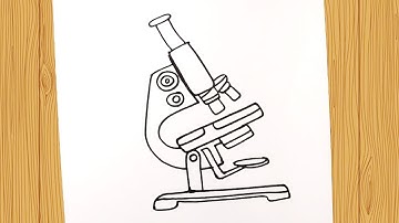How to draw Microscope step by step | Easy drawing Microscope | compound Microscope Drawing easy way