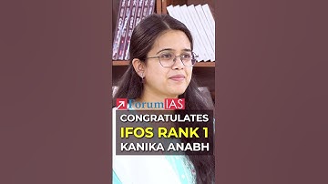 ForumIAS congratulates Kanika Anabh for Securing Rank 1 in IFoS 2024  #IFoS #upscresults #shorts