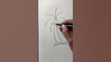 Simple and easy coconut tree drawing with pencil