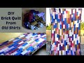 DIY Bricks Quilt from Old Shirts | Recycling old clothes | Best out of waste