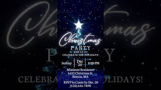 Christmas Party Invitation Blue