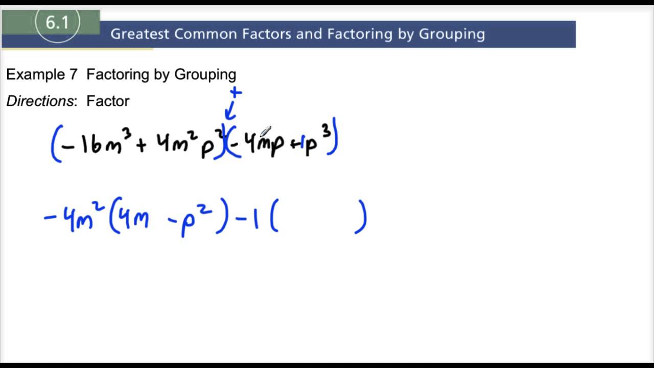 6.1 Example 7 Factor by Grouping - YouTube
