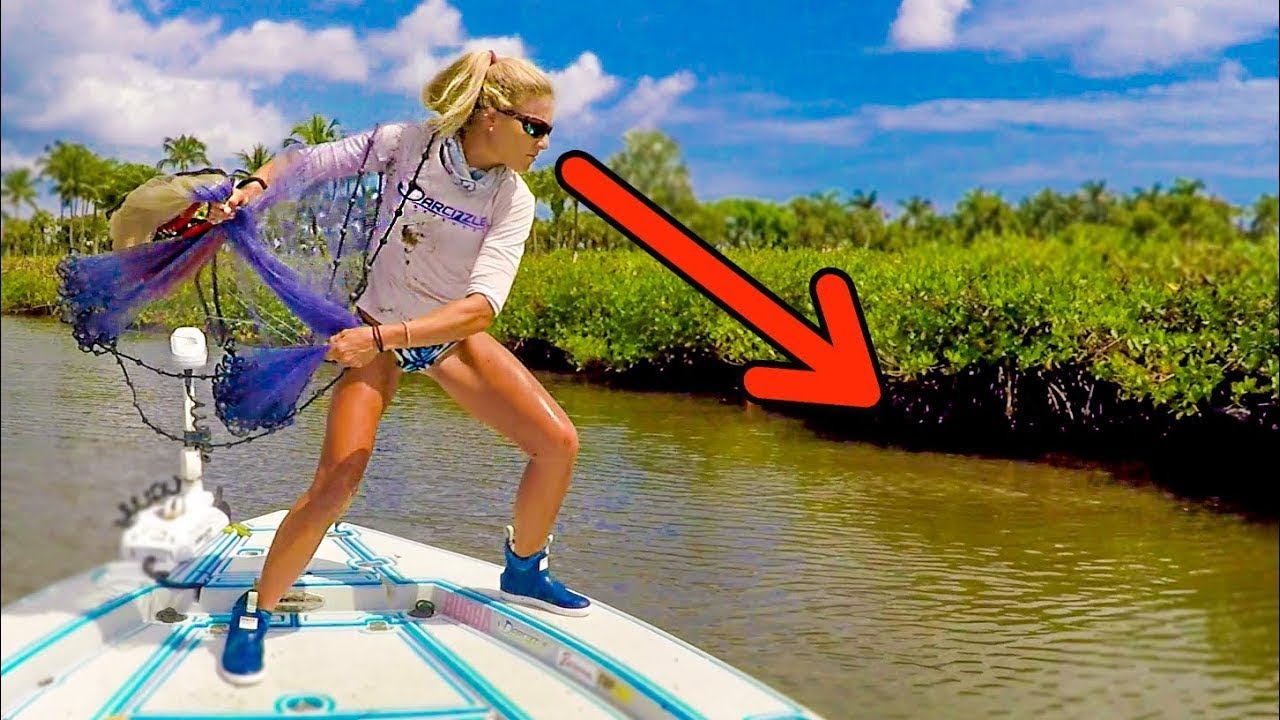 SO DIRTY! Girl Throwing Cast Net & Inshore Fishing Florida ...