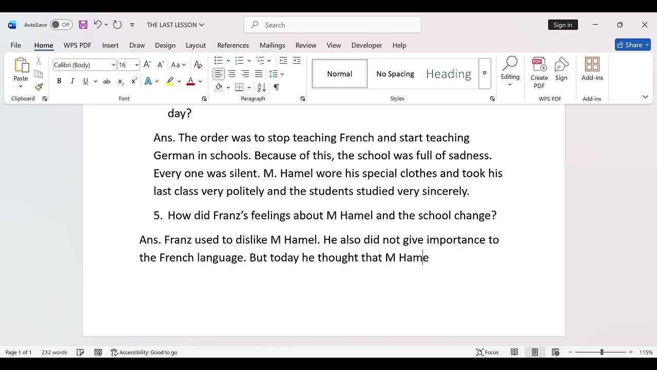 THE LAST LESSON   | Let's Learn QnAs Together.