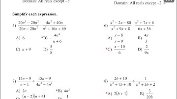 Solving Rational Functions Quiz Review Part 1