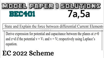 #5 Electromagnetic Theory 5a,7a Model Paper 1 Solved 4th Sem ECE 2022 Scheme VTU BEC401