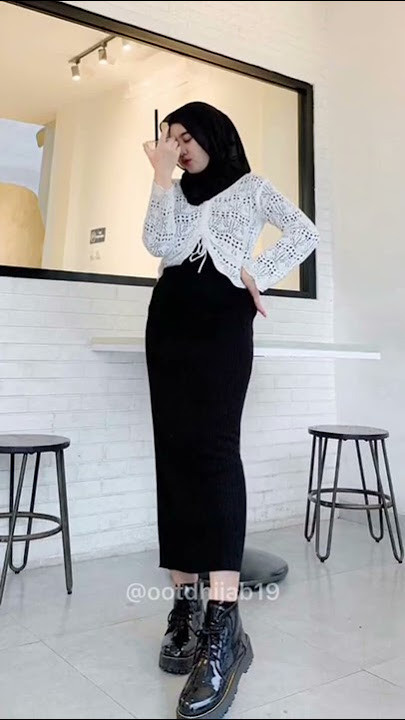 outfit pake rok span hitam✨