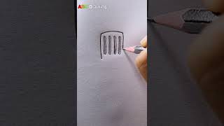 Easy Spatula Drawing | Kitchen Tool Drawing Tutorial