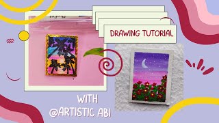 Mini painting with brush pen | mini painting tutorial with brush pen | beautiful drawing scenery