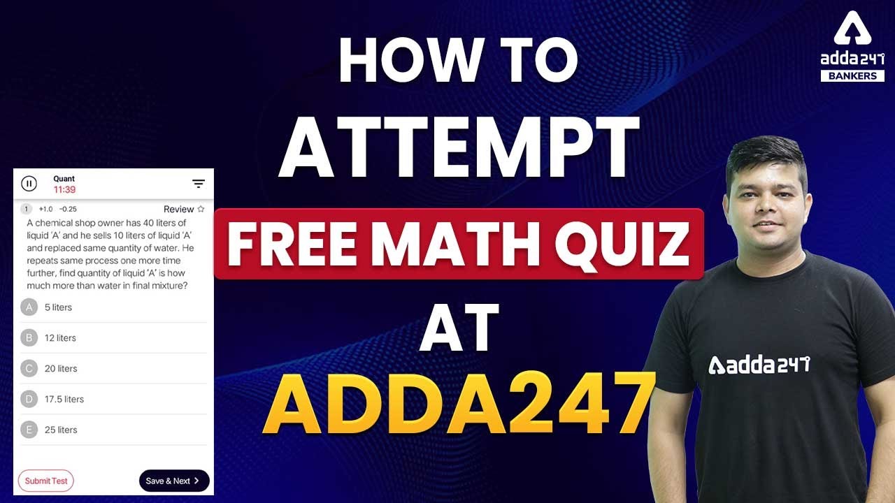 HOW TO ATTEMPT FREE MATH QUIZ AT ADDA247 YouTube