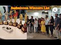 Badminton tournament winners list  trophy   central boss baskar