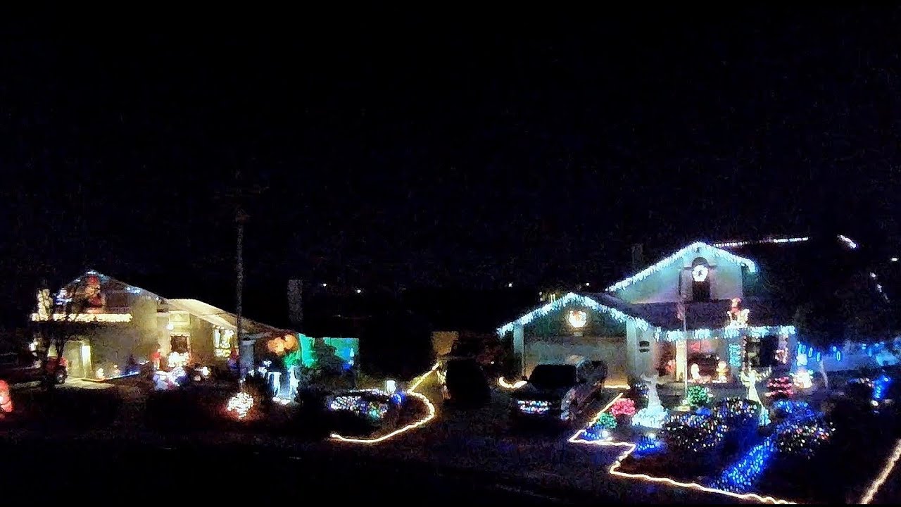 My Neighborhood Christmas Light Show From A Higher Perspective(HD