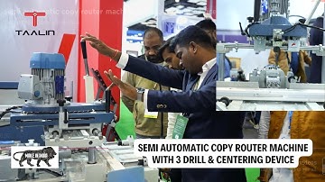 Semi-Automatic Copy Router Machine with Triple Drilling and Centering Device | TAALIN MACHINERY