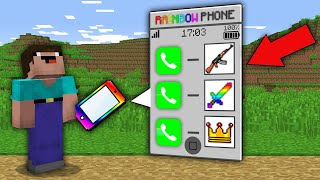 Minecraft NOOB vs PRO: NOOB ORDERED DELIVERY OF ITEM BY THIS RAINBOW PHONE! Challenge 100% trolling