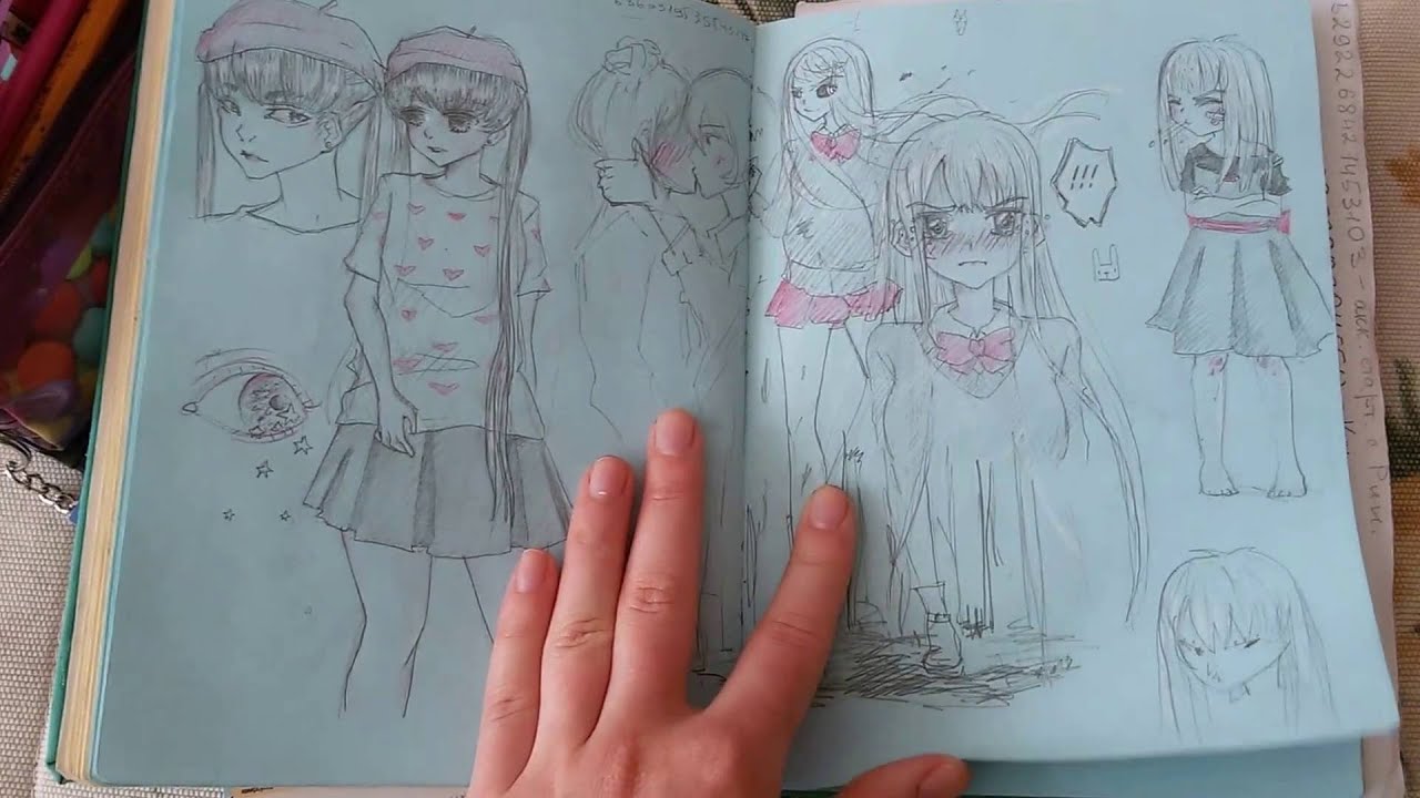 Обзор скетчбука с Мику/Sketchbook review  with Miku.