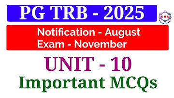 PG TRB 2025 | English | New Syllabus |  UNIT X | Important MCQs