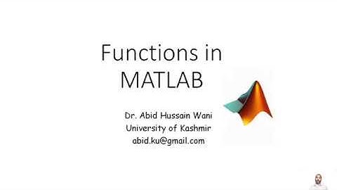 4. Functions in MatLab