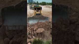 👆 Amazing Mighty Force Huge Stones By Komatsu D68E Bulldozer, Trucks Transport More Rocks  #Short