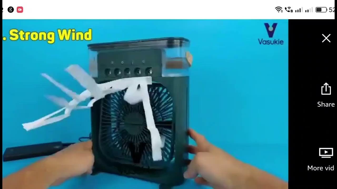 Vasukie Portable Air Conditioner Fan Personal Cooler Desk Fan Mini AC