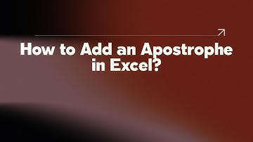 How to Add an Apostrophe in Excel?