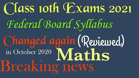 Maths Reviewed of reduced syllabus class 10th  ssc 2 || Federal Board Islamabad | sir Nadeem Munawar