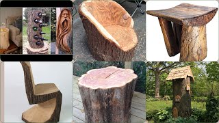 wooden tree  stump CHAINSAW wood carving | |wood carving projects 2023