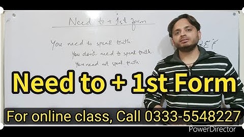 Need to + 1st form of Verb | Modal Verb | By Syed Ali Raza Kazmi